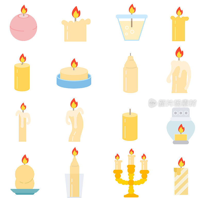 烛台与蜡烛的图标设置。