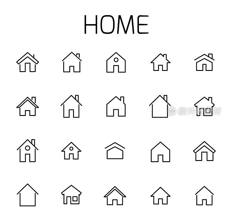 Home相关矢量图标集。