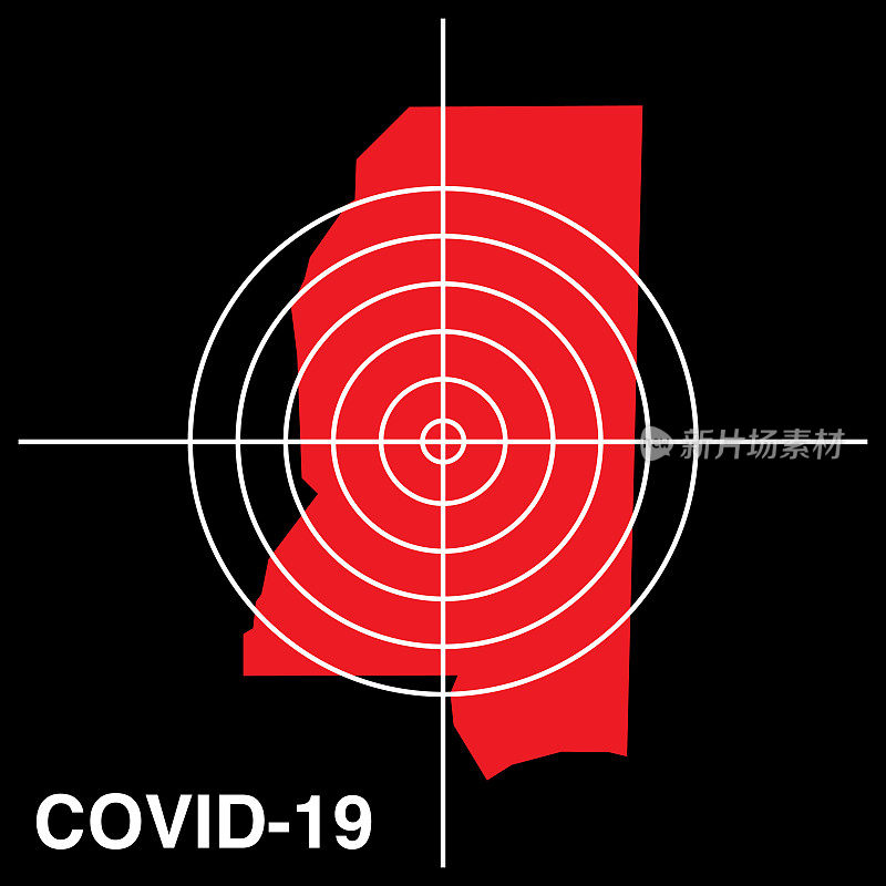COVID-19密西西比目标地图图标