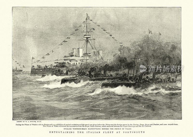 19世纪,意大利军舰访问朴茨茅斯