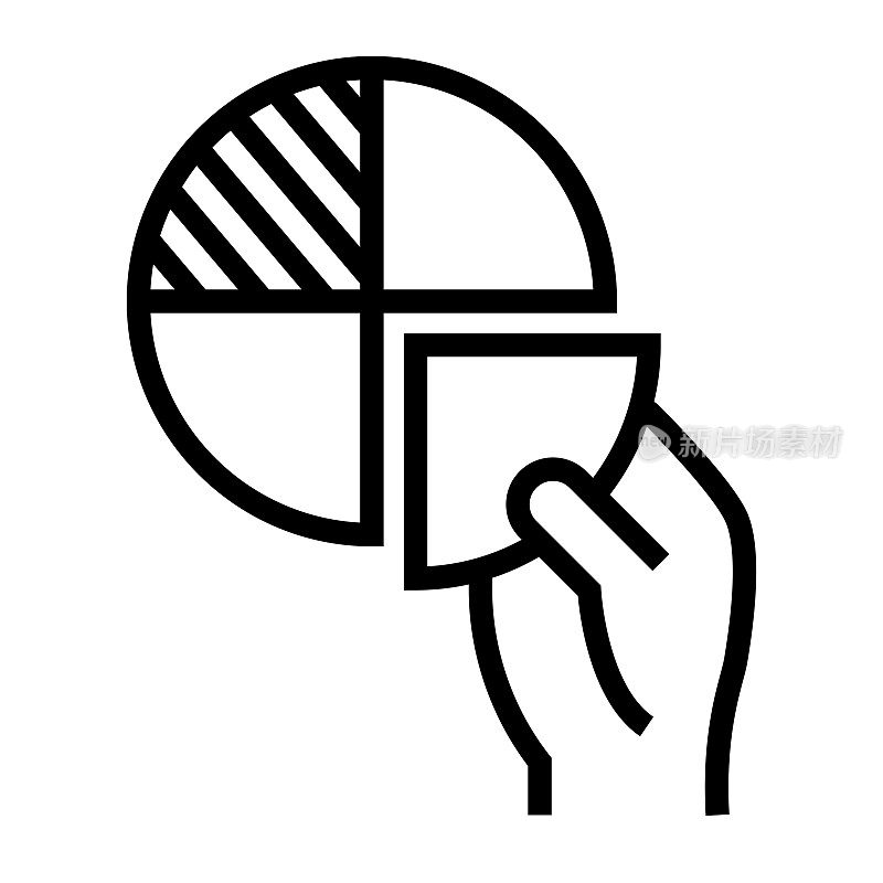 股东线图标,轮廓符号矢量插图