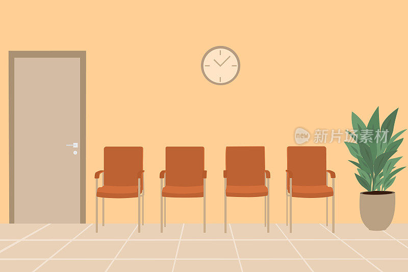 医院或办公室里有椅子的候诊室