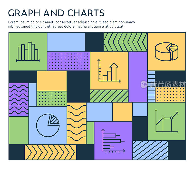 包豪斯风格图表和图表信息图表模板