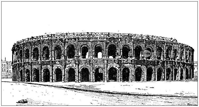 仿古插画:N?mes竞技场