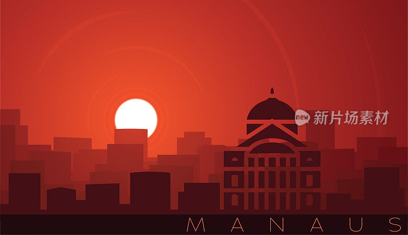 玛瑙斯低太阳天际线场景