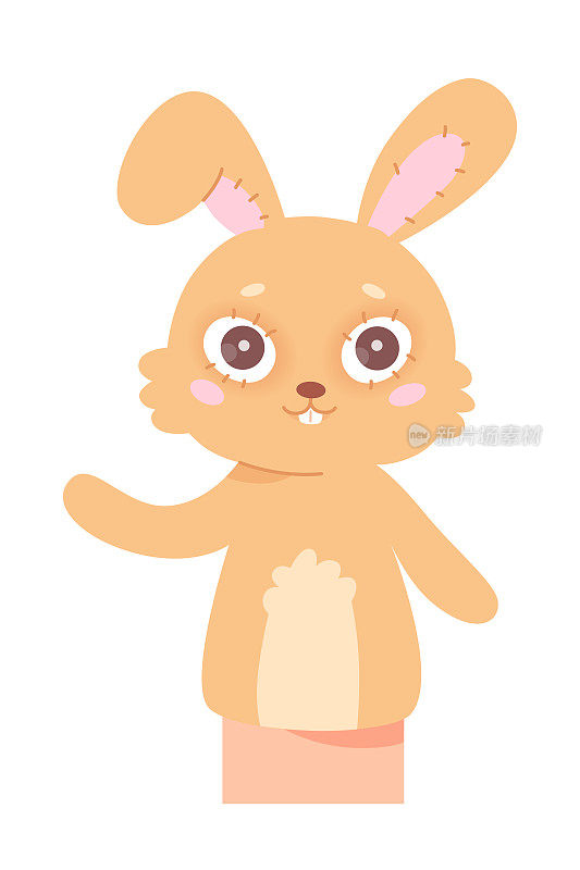 兔宝宝木偶戏玩偶，孤林儿童之友，可爱的兔动物