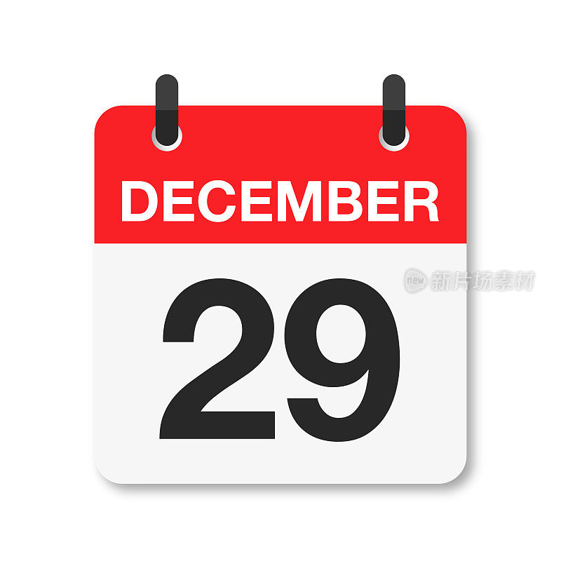 12月29日-每日日历图标-白色背景