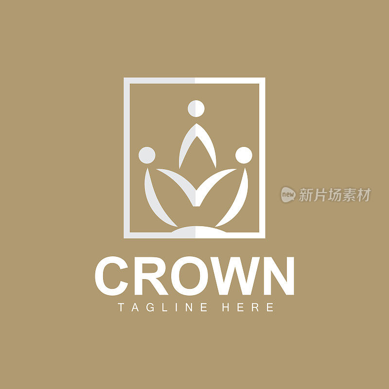 皇冠标志，皇家设计，王座持有者国王和女王，矢量图标品牌产品模板简单模板