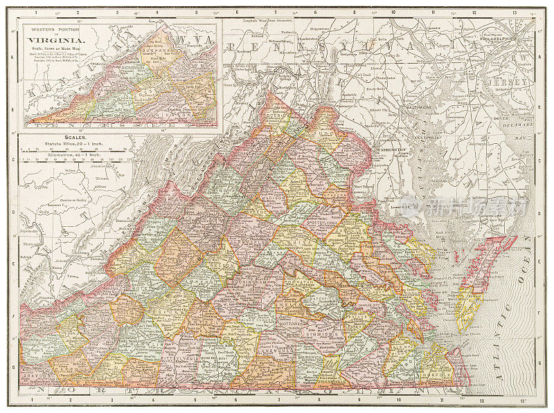 1899年美国维吉尼亚州地图