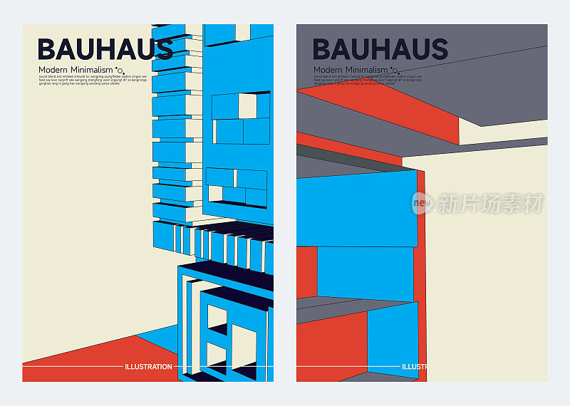 包豪斯风格的封面设计集复古与抽象的建筑结构。