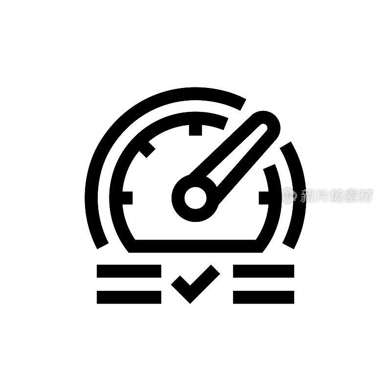 速度测试线图标，设计，像素完美，可编辑笔触。标志、标志、符号。