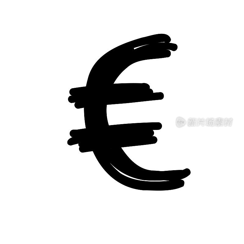 货币金融标志图标。矢量插图手绘卡通涂鸦。