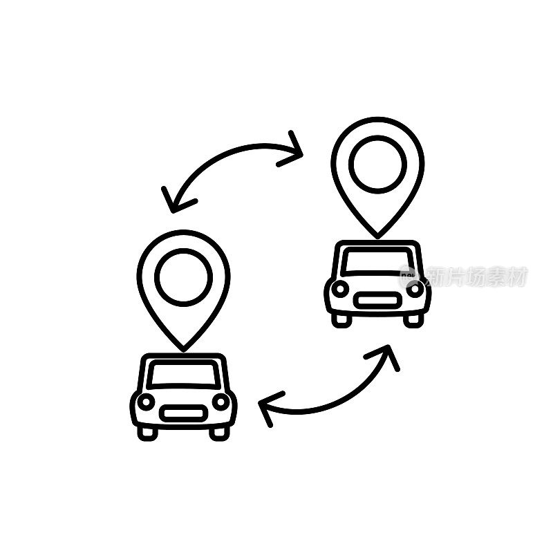 细线拼车和交通图标-位置交换