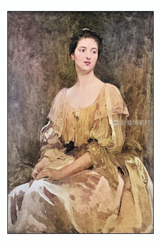 古董照片的绘画:妇女肖像