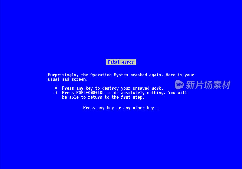蓝屏显示操作系统错误信息