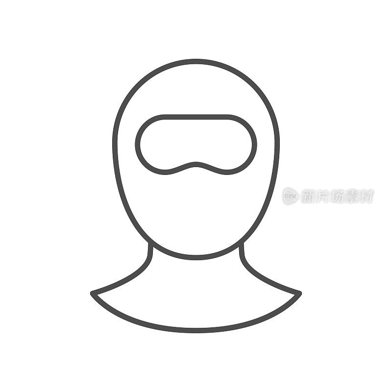 巴拉克拉瓦或强盗面具线条轮廓图标