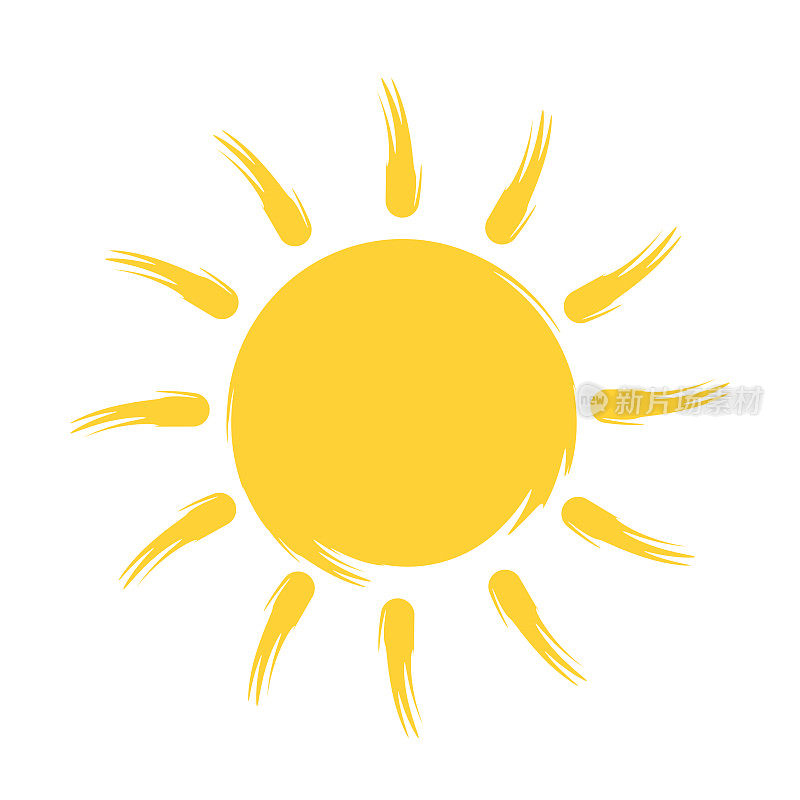 太阳形状矢量图标。暑假股票插图