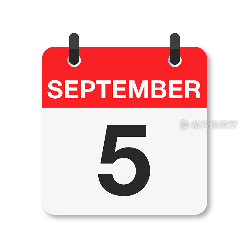 9月5日-每日日历图标-白色背景