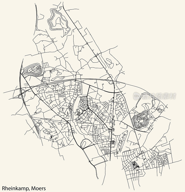 莱茵坎普区街道地图，莫尔