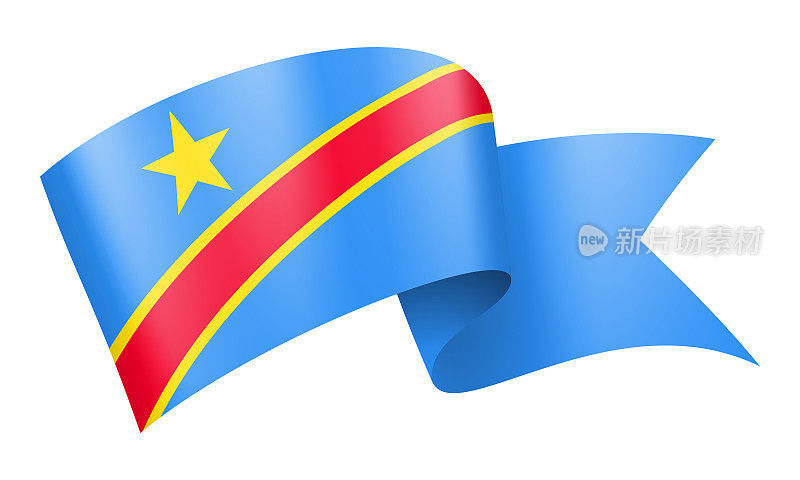 刚果民主共和国国旗丝带-矢量股票插图