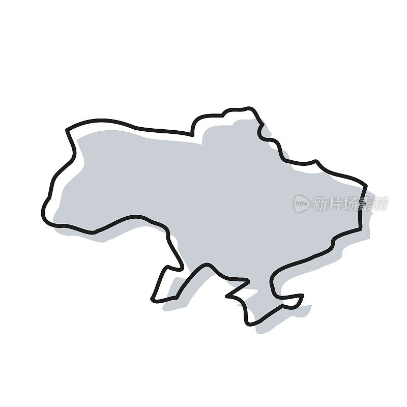 乌克兰地图手绘在白色背景-时尚的设计