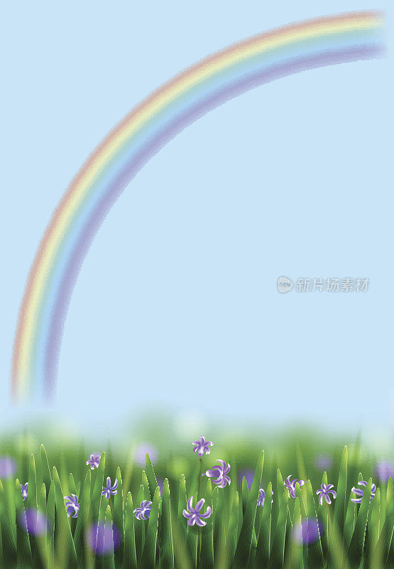 鲜花和彩虹。