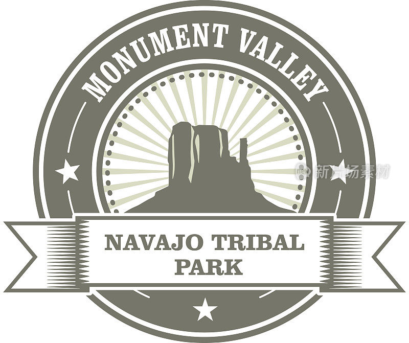 纪念碑谷邮票-纳瓦霍部落公园的纹章