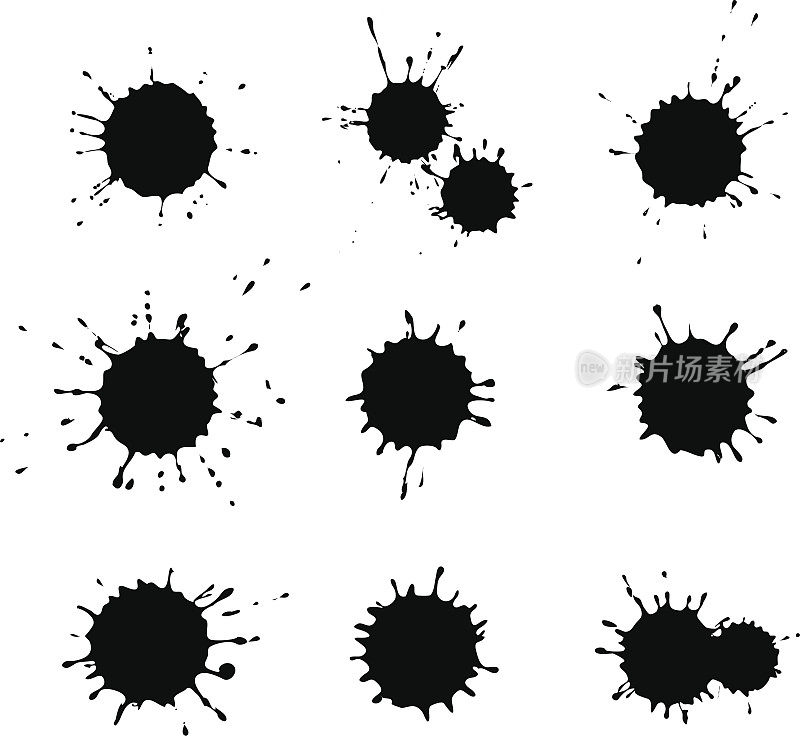 矢量纹理墨滴
