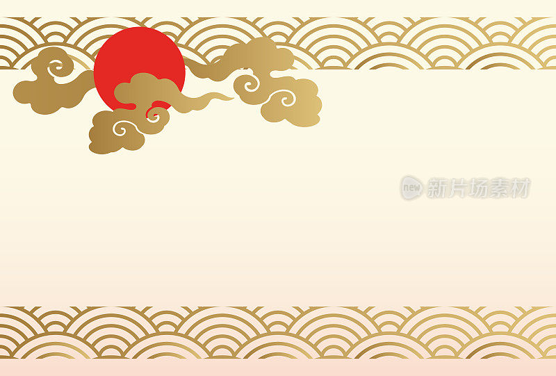 吉祥的背景。好运的象征。日本传统背景。贺年卡的背景资料。新年贺卡。