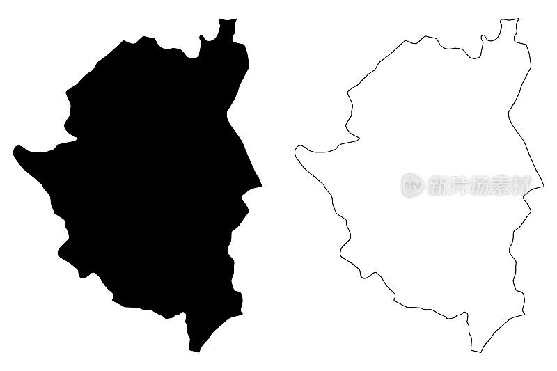 凯鲁万省(突尼斯省、突尼斯共和国)地图矢量图、凯鲁万草图