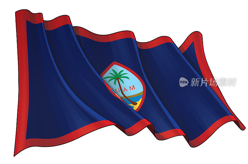 关岛飘扬的旗帜