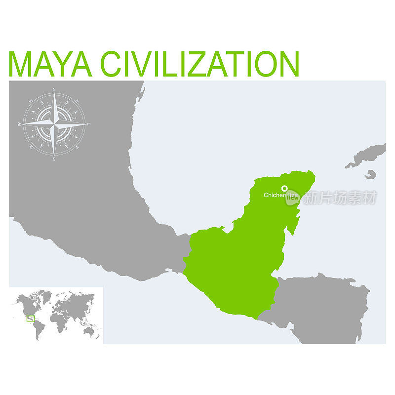 玛雅文明的矢量地图