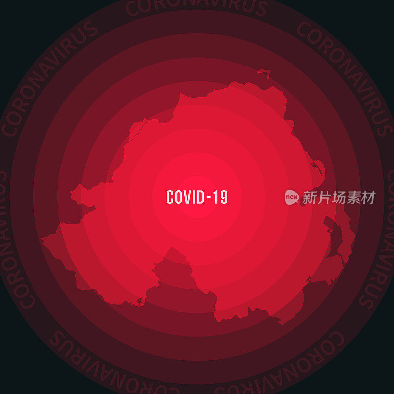 北爱尔兰与COVID-19传播的地图。冠状病毒爆发