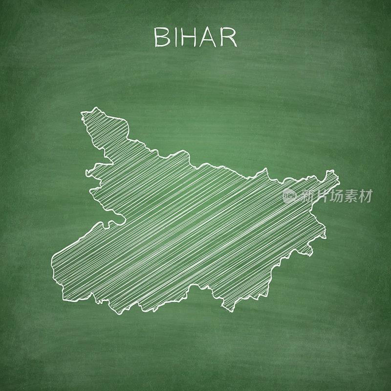 比哈尔邦地图画在黑板上