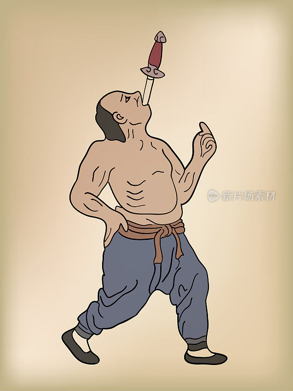 中国古代杂技，吞剑，插图
