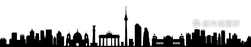 柏林城市剪影与塔-股票向量