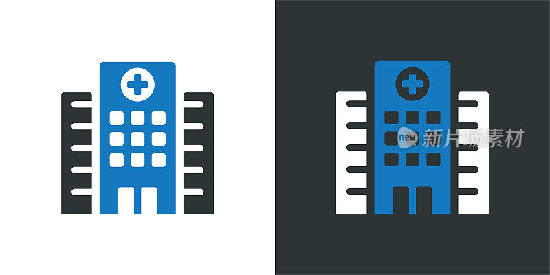 医院。固体图标，可以应用在任何地方，简单，像素完美和现代风格。