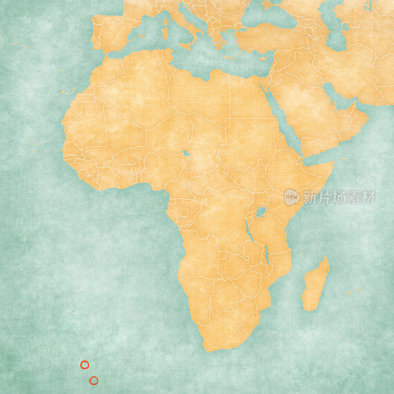 非洲地图-特里斯坦达库尼亚