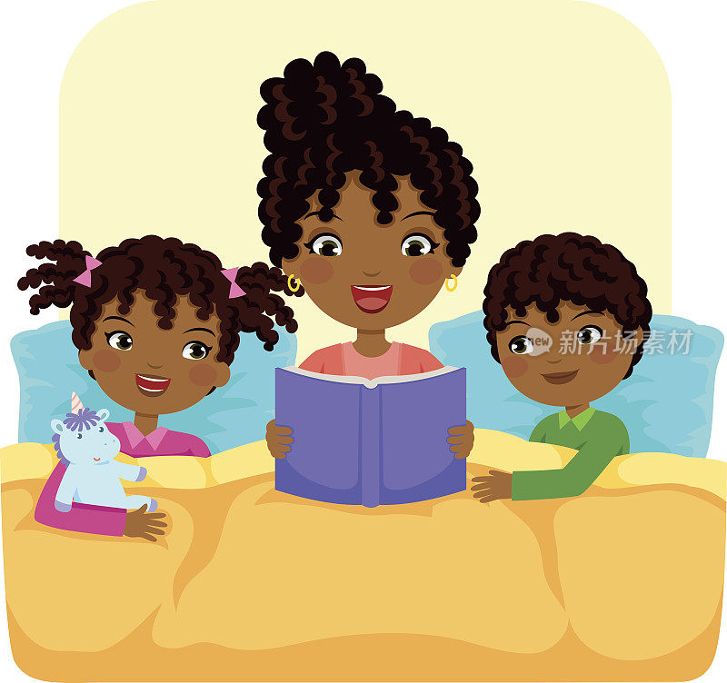 黑人家庭阅读故事
