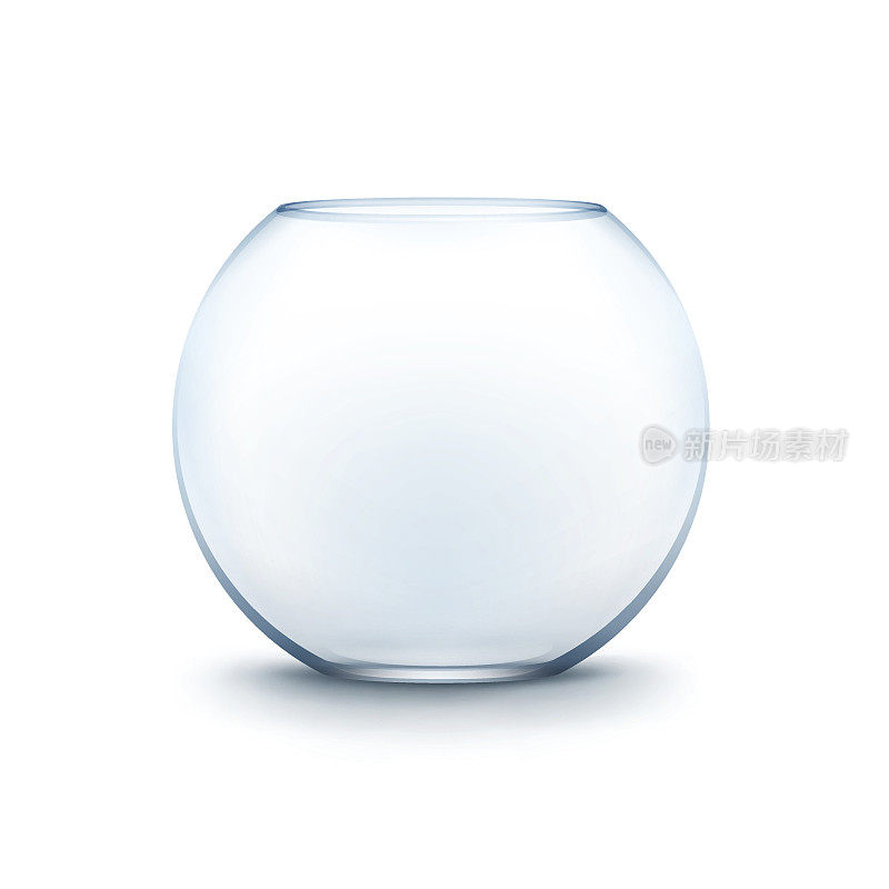 蓝色透明玻璃光滑空鱼缸的背景