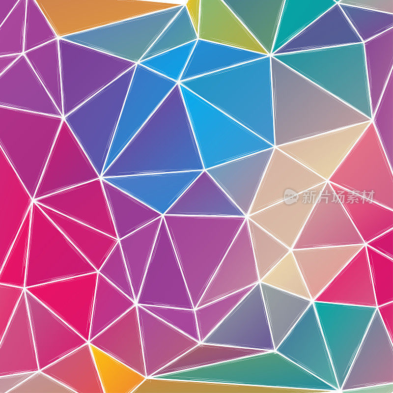 彩色几何背景与三角形，多种颜色的背景