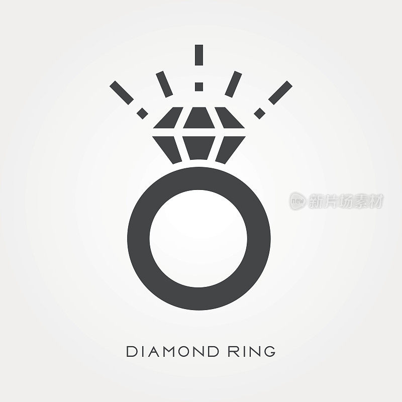 剪影图标钻石戒指
