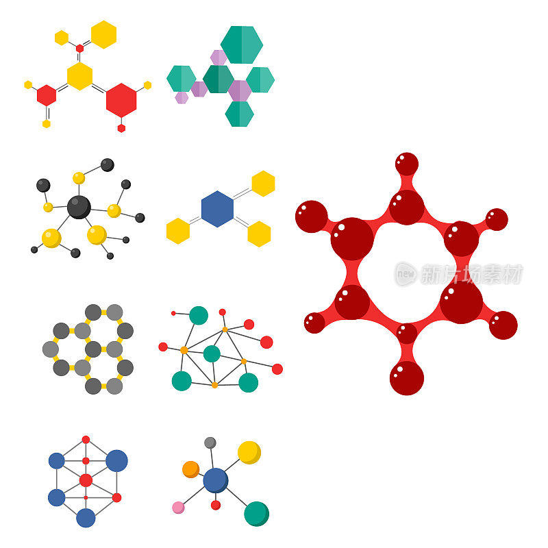 色彩分子结构以球体结构的形式微观技术设计网页，分子载体