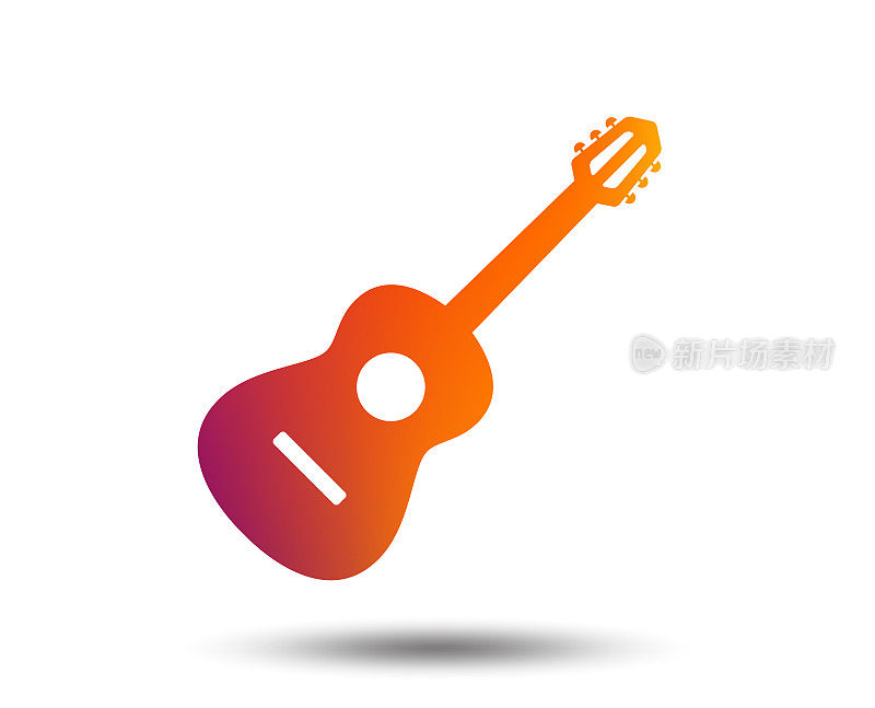 原声吉他标志图标。音乐的象征。
