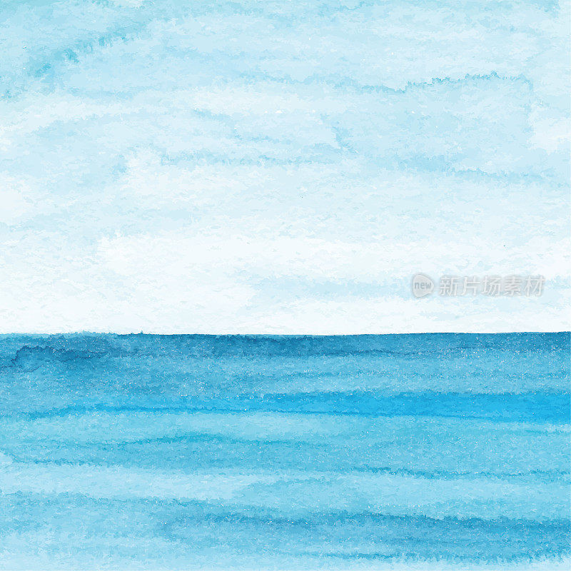 水彩蓝色海洋背景