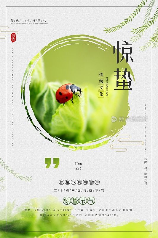 简约中国风惊蛰二十四节气海报