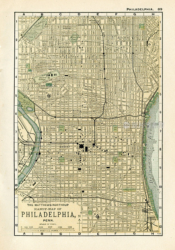 美国费城佩恩地图1898年