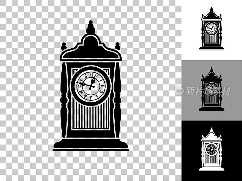 古董时钟图标上的棋盘透明背景