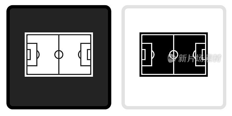 足球场图标上的黑色按钮与白色滚动