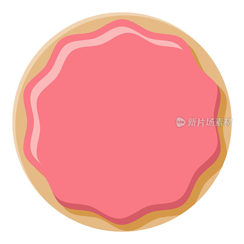 草莓釉面甜甜圈图标上透明的背景